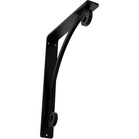 Ekena Millwork Legacy Wrought Iron Bracket, (Single center brace), Powder Coated Black 1 1/2"W x 7 1/2"D x 10"H BKTM01X07X10SLE